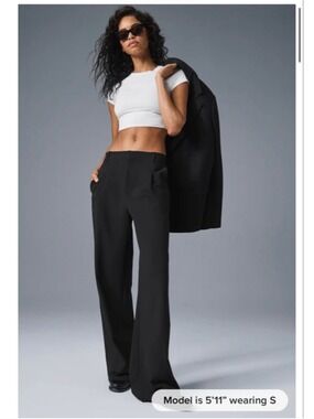 Women's Alo Yoga High-Waist Pursuit Trousers Large Black Long